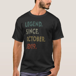 3rd Birthday  Legend Since October 2019 3 Years Ol T-Shirt