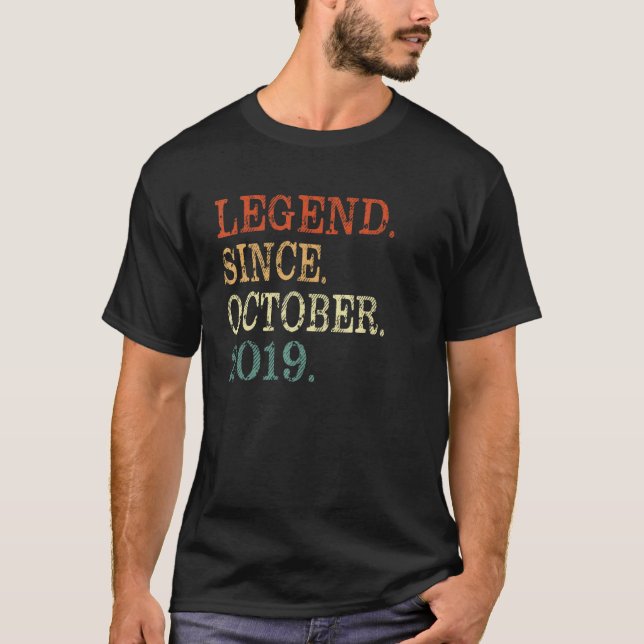 3rd Birthday  Legend Since October 2019 3 Years Ol T-Shirt (Front)