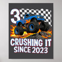 3rd Birthday Monster Truck 3 Year Old Boys Party B