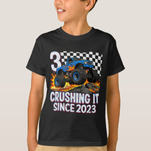 3rd Birthday Monster Truck 3 Year Old Boys Party B T-Shirt