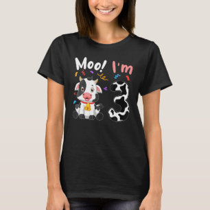 3rd Birthday Moo Im 3 Cow Farm Animal Barnyard Fam T-Shirt