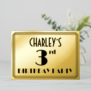 3rd Birthday Party — Art Deco Look “3” + Name