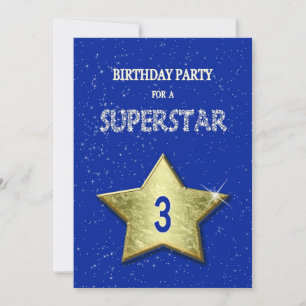 3rd Birthday Party for a Superstar Invitation