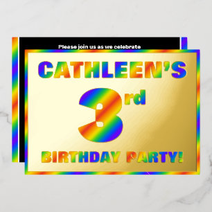 3rd Birthday Party — Fun, Rainbow Spectrum “3”