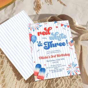 3rd Birthday Party Invitation - 4th of July