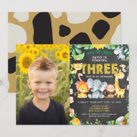 3rd Birthday Party Safari Jungle Animals Boy Photo