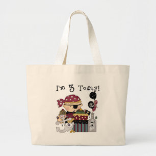 3rd Birthday Pirate Tshirts and Gifts Large Tote Bag