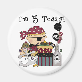 3rd Birthday Pirate Tshirts and Gifts Magnet