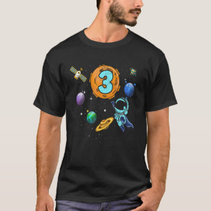 3rd Birthday Planets Astronomy Spaceship Outer Spa T-Shirt