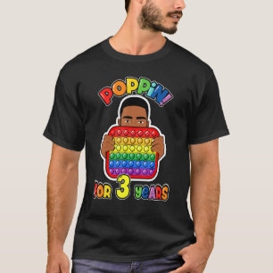 3rd Birthday Pop It Fidget Boy African American T-Shirt