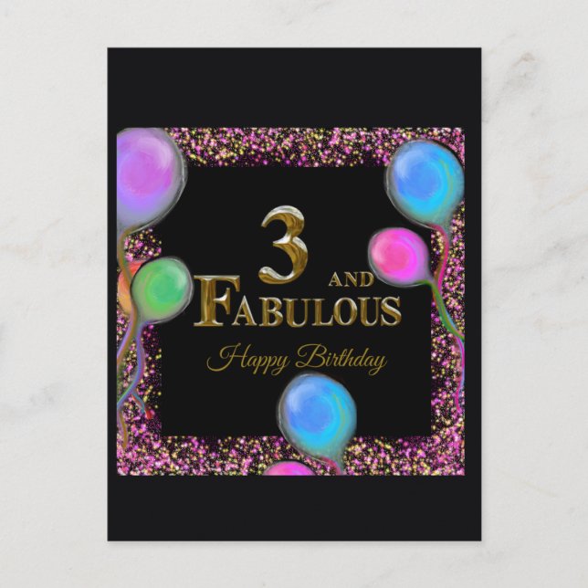 3rd Birthday  Postcard (Front)