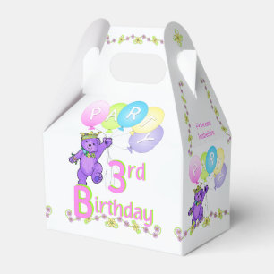 3rd Birthday Princess Bear Custom Favour Box