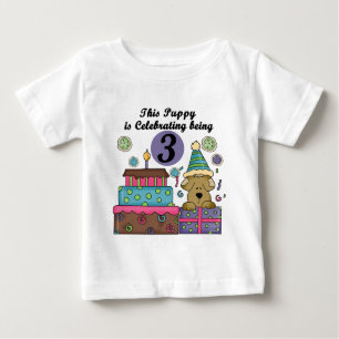 3rd Birthday Puppy T-shirts and Gifts