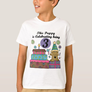 3rd Birthday Puppy T-shirts and Gifts