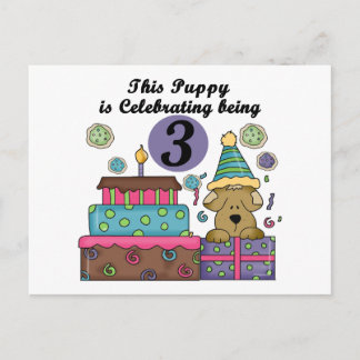 3rd Birthday Puppy T-shirts and Gifts Postcard