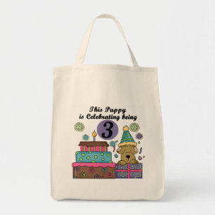 3rd Birthday Puppy T-shirts and Gifts Tote Bag