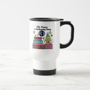3rd Birthday Puppy T-shirts and Gifts Travel Mug