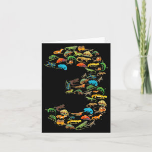 3rd Birthday Reptiles Lizards 3 Year Old Birthday Card