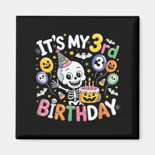 3rd Birthday Skeleton Halloween Toddler Boy Girl Magnet
