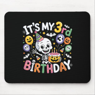 3rd Birthday Skeleton Halloween Toddler Boy Girl Mouse Pad