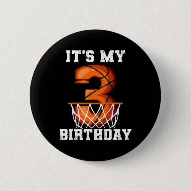 3rd Birthday Sketll  6 Cm Round Badge (Front)