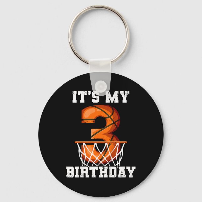 3rd Birthday Sketll  Key Ring (Front)