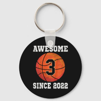 3rd Birthday Sketll Lover 3 Years Old Vintage Spor Key Ring