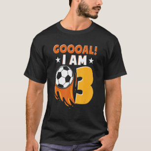 3rd Birthday Soccer Themed Birthday Party 3 Years  T-Shirt