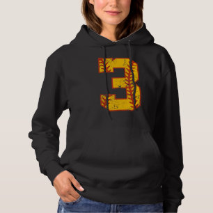 3rd Birthday Softball Bdy Three 3 Year Old Girl Hoodie