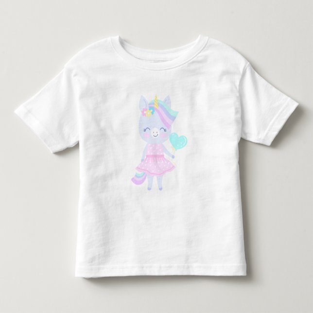 3rd birthday T-Shirt with a funny unicorn. (Front)