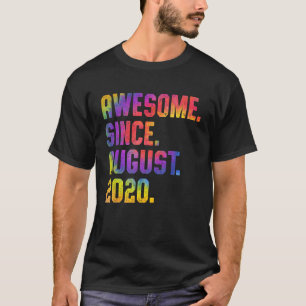 3rd Birthday Tie Dye Awesome Since August 2020 3 Y T-Shirt