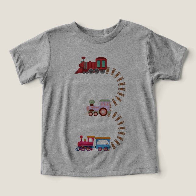 3rd Birthday Train Railroad Themed 3 Year Old Kids (Design Front)
