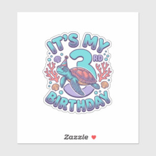 3rd Birthday Turtle Vintage Engraving Design_1