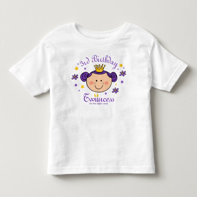 3rd Birthday Twincess Personalised Shirt (Front)