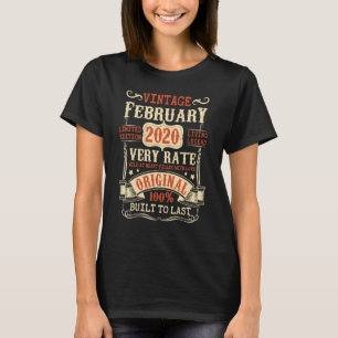 3rd Birthday Vintage February 2020 3 Year Old Men  T-Shirt