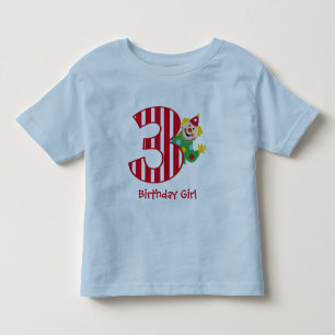 3rd Birthday Waving Circus Clown T-Shirt