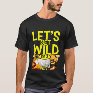 3rd Birthday Zoo Animals Safari 3 Years Old Wild J T-Shirt