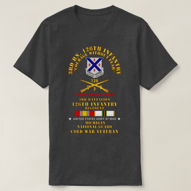 3rd Bn 126th Infantry SRF MI ARNG w COLD SVC T-Shirt (Design Front)
