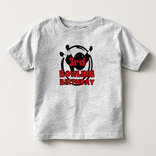 3rd Bowling Birthday Toddler T-Shirt (Front)