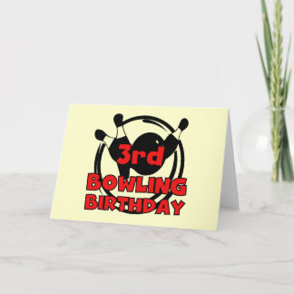 3rd Bowling Birthday Tshirts and Gifts Card