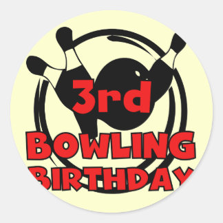 3rd Bowling Birthday Tshirts and Gifts Classic Round Sticker