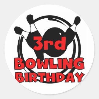 3rd Bowling Birthday Tshirts and Gifts Classic Round Sticker