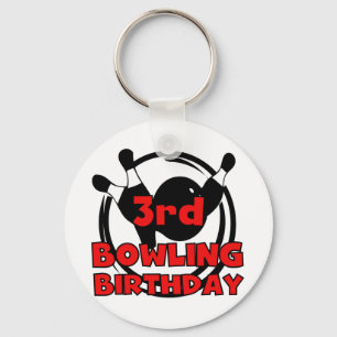 3rd Bowling Birthday Tshirts and Gifts Key Ring