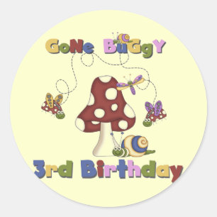 3rd Bug Birthday Tshirts and Gifts Classic Round Sticker