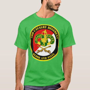 3rd Cavalry Regiment DUI Red White Blood and Steel T-Shirt