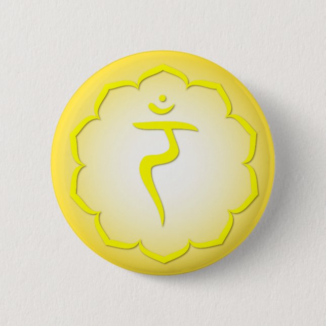 3rd Chakra - Manipura 6 Cm Round Badge (Front)