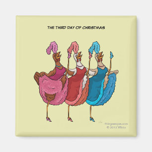3rd Day of Christmas (Three French Hens) Magnet