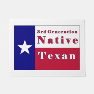 3rd Generation Native Texan Flag Doormat