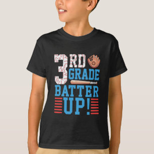 3rd Grade Back To School 3rd Grade Batter Up Baseb T-Shirt