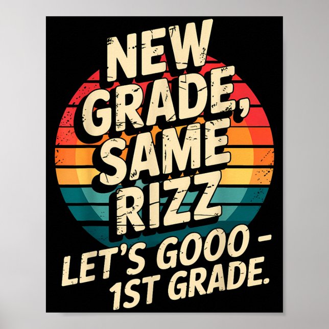 3rd grade back to school new grade same rizz  poster (Front)